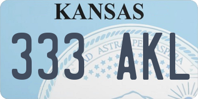 KS license plate 333AKL