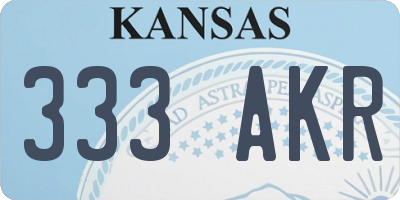 KS license plate 333AKR
