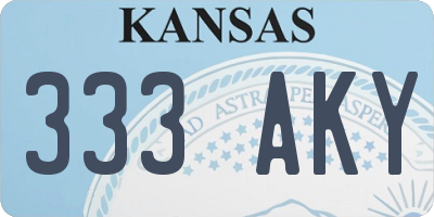 KS license plate 333AKY