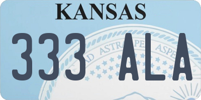 KS license plate 333ALA