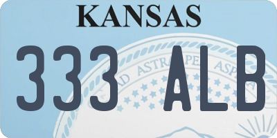 KS license plate 333ALB
