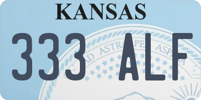 KS license plate 333ALF