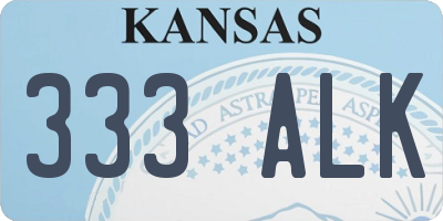 KS license plate 333ALK