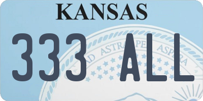 KS license plate 333ALL