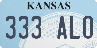 KS license plate 333ALO
