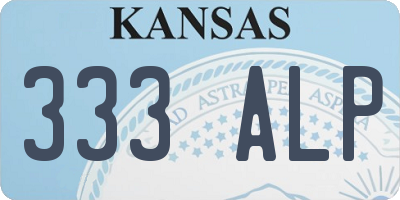 KS license plate 333ALP