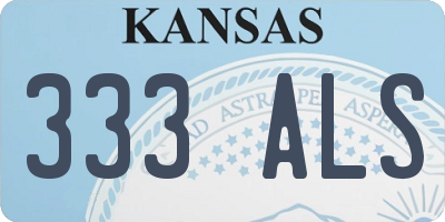 KS license plate 333ALS