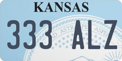 KS license plate 333ALZ