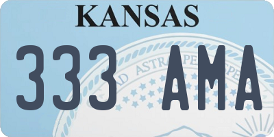 KS license plate 333AMA