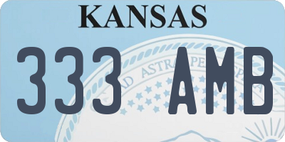 KS license plate 333AMB