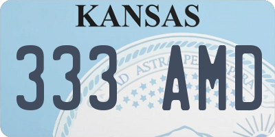KS license plate 333AMD