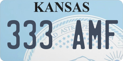 KS license plate 333AMF
