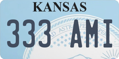 KS license plate 333AMI