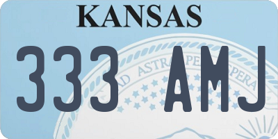 KS license plate 333AMJ