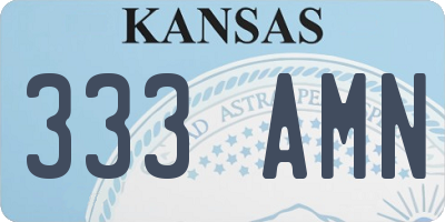 KS license plate 333AMN