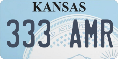 KS license plate 333AMR
