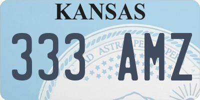 KS license plate 333AMZ