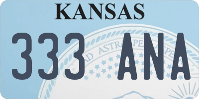 KS license plate 333ANA