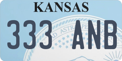 KS license plate 333ANB