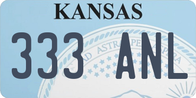 KS license plate 333ANL