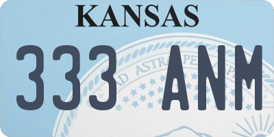 KS license plate 333ANM