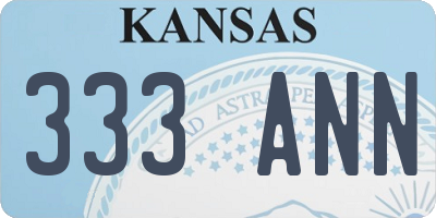 KS license plate 333ANN