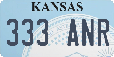 KS license plate 333ANR