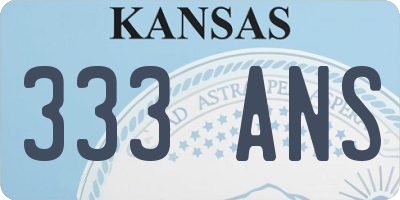 KS license plate 333ANS