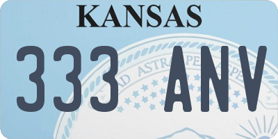 KS license plate 333ANV
