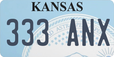 KS license plate 333ANX