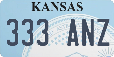 KS license plate 333ANZ