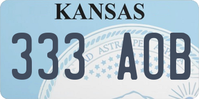 KS license plate 333AOB