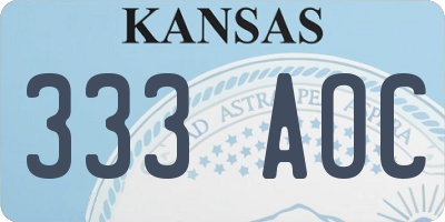 KS license plate 333AOC