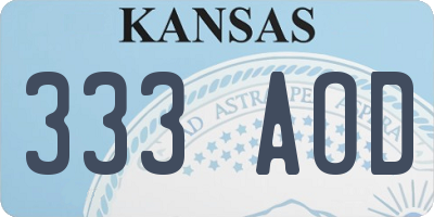 KS license plate 333AOD