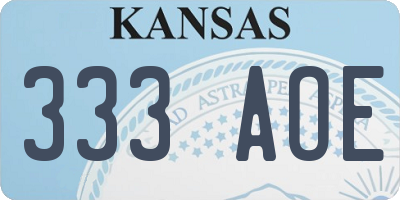 KS license plate 333AOE