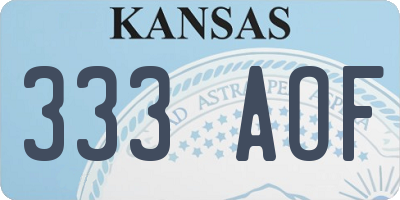 KS license plate 333AOF