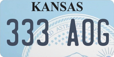 KS license plate 333AOG