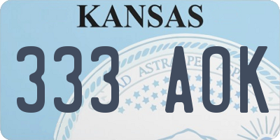 KS license plate 333AOK