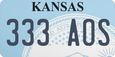 KS license plate 333AOS