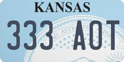 KS license plate 333AOT