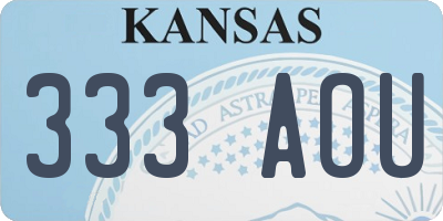 KS license plate 333AOU