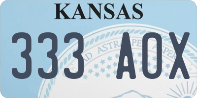 KS license plate 333AOX