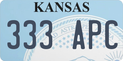 KS license plate 333APC