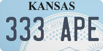 KS license plate 333APE