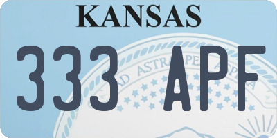 KS license plate 333APF