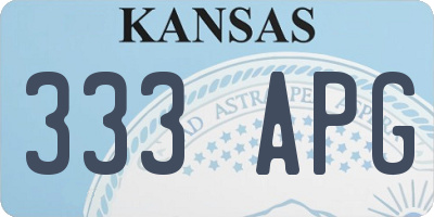 KS license plate 333APG