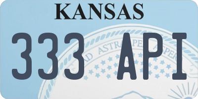 KS license plate 333API