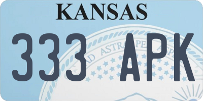 KS license plate 333APK