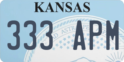 KS license plate 333APM