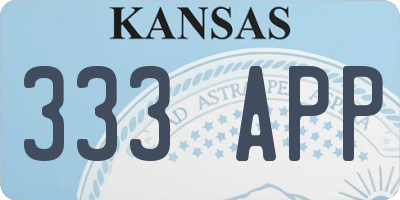 KS license plate 333APP